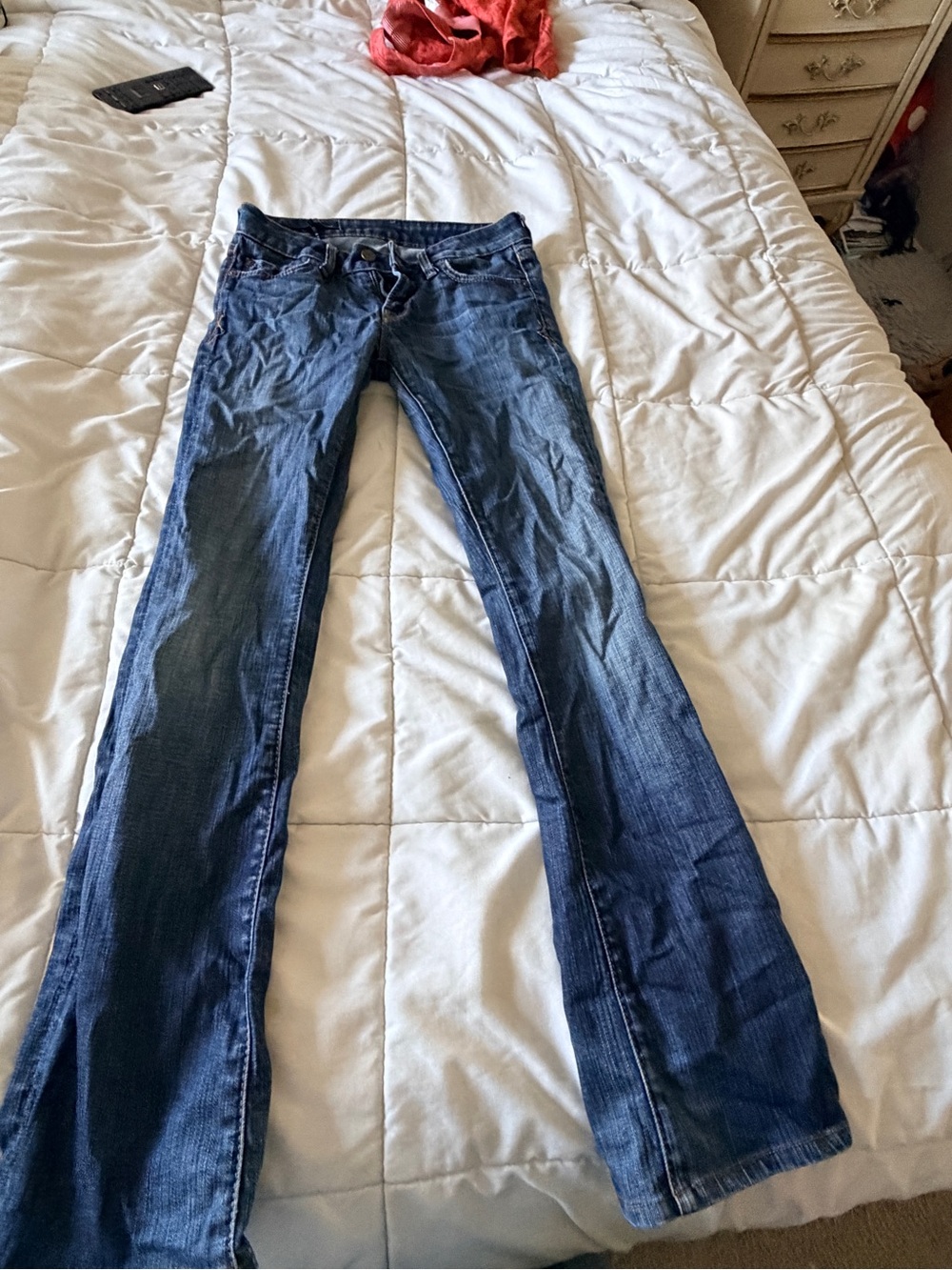 Classic Dark Blue Flare Jeans - Wide Leg Style